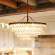 Load image into Gallery viewer, Farmhouze Light - French Farmhouse Round Tiered Crystal Accented Chandelier - Chandelier - 23in -