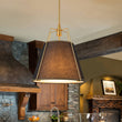 Load image into Gallery viewer, Farmhouze Light - French Farmhouse Tapered Drum Fabric Lantern Pendant Light - Chandelier - Black - 15in -