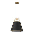Load image into Gallery viewer, Farmhouze Light - French Farmhouse Tapered Drum Fabric Lantern Pendant Light - Chandelier - Black - 23in -