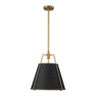 Load image into Gallery viewer, Farmhouze Light - French Farmhouse Tapered Drum Fabric Lantern Pendant Light - Chandelier - Black - 23in -