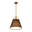 Load image into Gallery viewer, Farmhouze Light - French Farmhouse Tapered Drum Fabric Lantern Pendant Light - Chandelier - Black - 23in -