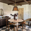Load image into Gallery viewer, Farmhouze Light - French Farmhouse Tapered Drum Fabric Lantern Pendant Light - Chandelier - Black - 23in -