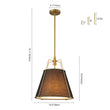 Load image into Gallery viewer, Farmhouze Light - French Farmhouse Tapered Drum Fabric Lantern Pendant Light - Chandelier - Black - 23in -