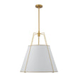 Load image into Gallery viewer, Farmhouze Light - French Farmhouse Tapered Drum Fabric Lantern Pendant Light - Chandelier - Black - 23in -