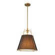 Load image into Gallery viewer, Farmhouze Light - French Farmhouse Tapered Drum Fabric Lantern Pendant Light - Chandelier - Black - 23in -