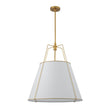 Load image into Gallery viewer, Farmhouze Light - French Farmhouse Tapered Drum Fabric Lantern Pendant Light - Chandelier - Black - 23in -