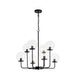 Load image into Gallery viewer, Farmhouze Light - Funky Clear Seeded Glass Globe Tired Bubble Chandelier - Chandelier - Black -