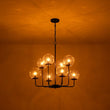 Load image into Gallery viewer, Farmhouze Light - Funky Clear Seeded Glass Globe Tired Bubble Chandelier - Chandelier - Black -