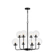 Load image into Gallery viewer, Farmhouze Light - Funky Clear Seeded Glass Globe Tired Bubble Chandelier - Chandelier - Black -