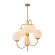 Load image into Gallery viewer, Farmhouze Light - Funky Luxe Sputnik Milky White Glass Globe Chandelier - Chandelier - Brass -