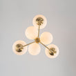Load image into Gallery viewer, Farmhouze Light - Funky Luxe Sputnik Milky White Glass Globe Chandelier - Chandelier - Brass -