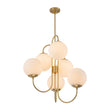 Load image into Gallery viewer, Farmhouze Light - Funky Luxe Sputnik Milky White Glass Globe Chandelier - Chandelier - Brass -