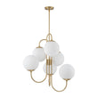 Load image into Gallery viewer, Farmhouze Light - Funky Luxe Sputnik Milky White Glass Globe Chandelier - Chandelier - Brass -