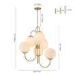 Load image into Gallery viewer, Farmhouze Light - Funky Luxe Sputnik Milky White Glass Globe Chandelier - Chandelier - Brass -