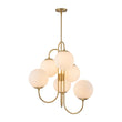 Load image into Gallery viewer, Farmhouze Light - Funky Luxe Sputnik Milky White Glass Globe Chandelier - Chandelier - Brass -