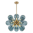 Load image into Gallery viewer, Farmhouze Light - Glam 18 - Light Balloon Cluster Blue Glass Globe Chandelier - Chandelier - Classic Blue -