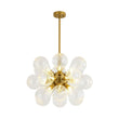 Load image into Gallery viewer, Farmhouze Light - Glam 18 - Light Balloon Cluster Blue Glass Globe Chandelier - Chandelier - Clear Swirled -