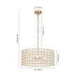 Load image into Gallery viewer, Farmhouze Light - Glam Crystal Accented Drum Lantern Pendant Light - Chandelier - Brass -