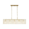 Load image into Gallery viewer, Farmhouze Light - Glam Decorative Crystal Accented Long Cage Island Chandelier - Chandelier - Brass -