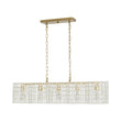 Load image into Gallery viewer, Farmhouze Light - Glam Decorative Crystal Accented Long Cage Island Chandelier - Chandelier - Brass -