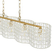 Load image into Gallery viewer, Farmhouze Light - Glam Decorative Crystal Accented Long Cage Island Chandelier - Chandelier - Brass -
