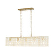 Load image into Gallery viewer, Farmhouze Light - Glam Decorative Crystal Accented Long Cage Island Chandelier - Chandelier - Brass -
