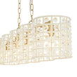 Load image into Gallery viewer, Farmhouze Light - Glam Decorative Crystal Accented Long Cage Island Chandelier - Chandelier - Brass -