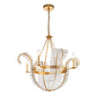 Load image into Gallery viewer, Farmhouze Light - Glam French Crystal Gold Leaf Flower Crystal Chandelier - Chandelier - 4 Bulbs -