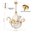 Load image into Gallery viewer, Farmhouze Light - Glam French Crystal Gold Leaf Flower Crystal Chandelier - Chandelier - 4 Bulbs -