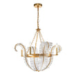 Load image into Gallery viewer, Farmhouze Light - Glam French Crystal Gold Leaf Flower Crystal Chandelier - Chandelier - 4 Bulbs -