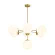 Load image into Gallery viewer, Farmhouze Light - Glam Milky White Glass Globe Linear Sputnik Chandelier - Chandelier - Brass -