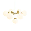Load image into Gallery viewer, Farmhouze Light - Glam Milky White Glass Globe Linear Sputnik Chandelier - Chandelier - Brass -