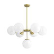 Load image into Gallery viewer, Farmhouze Light - Glam Milky White Glass Globe Linear Sputnik Chandelier - Chandelier - Brass -
