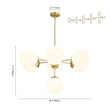 Load image into Gallery viewer, Farmhouze Light - Glam Milky White Glass Globe Linear Sputnik Chandelier - Chandelier - Brass -