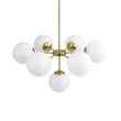 Load image into Gallery viewer, Farmhouze Light - Glam Milky White Glass Globe Linear Sputnik Chandelier - Chandelier - Brass -