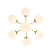Load image into Gallery viewer, Farmhouze Light - Glam Milky White Glass Globe Linear Sputnik Chandelier - Chandelier - Brass -