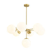 Load image into Gallery viewer, Farmhouze Light - Glam Milky White Glass Globe Linear Sputnik Chandelier - Chandelier - Brass -