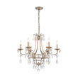Load image into Gallery viewer, Farmhouze Light - Glam Vintage 6 - Light Crystal Accented Candle Style Chandelier - Chandelier - 6 - Light -