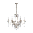 Load image into Gallery viewer, Farmhouze Light - Glam Vintage 6 - Light Crystal Accented Candle Style Chandelier - Chandelier - 6 - Light -