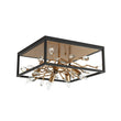 Load image into Gallery viewer, Farmhouze Light - Gold Branch Crystal Black Square Cage Ceiling Light - Ceiling Light - Black + Gold -