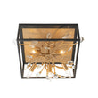 Load image into Gallery viewer, Farmhouze Light - Gold Branch Crystal Black Square Cage Ceiling Light - Ceiling Light - Black + Gold -
