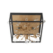 Load image into Gallery viewer, Farmhouze Light - Gold Branch Crystal Black Square Cage Ceiling Light - Ceiling Light - Black + Gold -