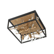 Load image into Gallery viewer, Farmhouze Light - Gold Branch Crystal Black Square Cage Ceiling Light - Ceiling Light - Black + Gold -