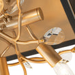 Load image into Gallery viewer, Farmhouze Light - Gold Branch Crystal Black Square Cage Ceiling Light - Ceiling Light - Black + Gold -