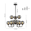 Load image into Gallery viewer, Farmhouze Light - Gothic Luxe Black Smoked Textured Glass Globe Chandelier - Chandelier - Black -