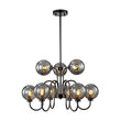 Load image into Gallery viewer, Farmhouze Light - Gothic Luxe Black Smoked Textured Glass Globe Chandelier - Chandelier - Black -