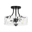 Load image into Gallery viewer, Farmhouze Light - Hammered Texture Glass Round Semi Flush Ceiling Light - Ceiling Light - Gold -