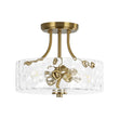 Load image into Gallery viewer, Farmhouze Light - Hammered Texture Glass Round Semi Flush Ceiling Light - Ceiling Light - Gold -