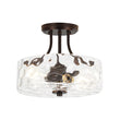 Load image into Gallery viewer, Farmhouze Light - Hammered Texture Glass Round Semi Flush Ceiling Light - Ceiling Light - Oil - Rubbed Bronze(Special Deal) -