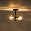 Load image into Gallery viewer, Farmhouze Light - Hammered Texture Glass Round Semi Flush Ceiling Light - Ceiling Light - Oil - Rubbed Bronze(Special Deal) -